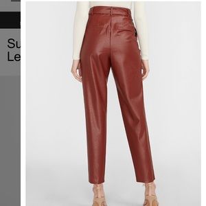 Waisted Vegan Leather Belted Ankle Pant 
